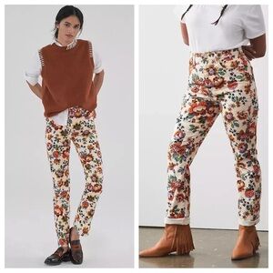 Pilcro Floral Straight Leg Pants - Multicolor